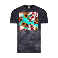 Cloud Black baseball leopard turquoise cactus sunflower seamless pattern Vintage Tee - JahusDesignShop