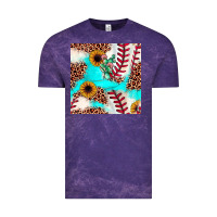 Cloud Purple baseball leopard turquoise cactus sunflower seamless pattern Vintage Tee - JahusDesignShop