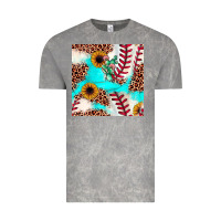 Cloud Rock baseball leopard turquoise cactus sunflower seamless pattern Vintage Tee - JahusDesignShop