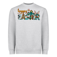 Heather Grey western happy easter Heavyweight Sweatshirt - AdoDesignShop