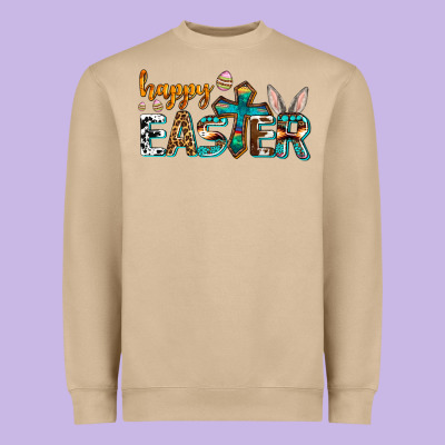 Western Happy Easter Heavyweight Sweatshirt Designed By Adodesignshop