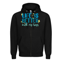 Black life is better with my boys Zipper Hoodie - MaliasSmallBusiness