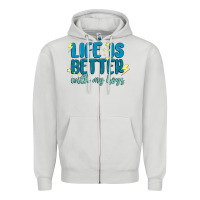 Dove Grey life is better with my boys Zipper Hoodie - MaliasSmallBusiness