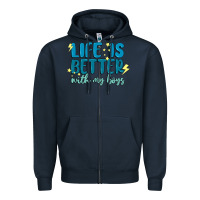 Navy life is better with my boys Zipper Hoodie - MaliasSmallBusiness