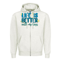 Oatmeal Heather life is better with my boys Zipper Hoodie - MaliasSmallBusiness