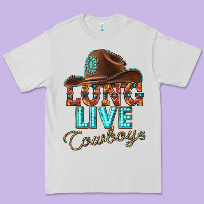 Long Live Cowboys Premium Tee Designed By Texasbilliewilder