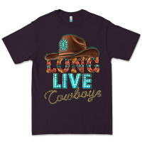 Plum long live cowboys Premium Tee - texasbilliewilder