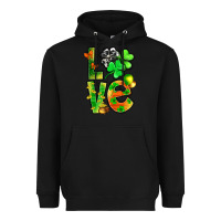 Black St.Patrick Love With Clover Heavyweight Hoodie - BundleAndBundleShop