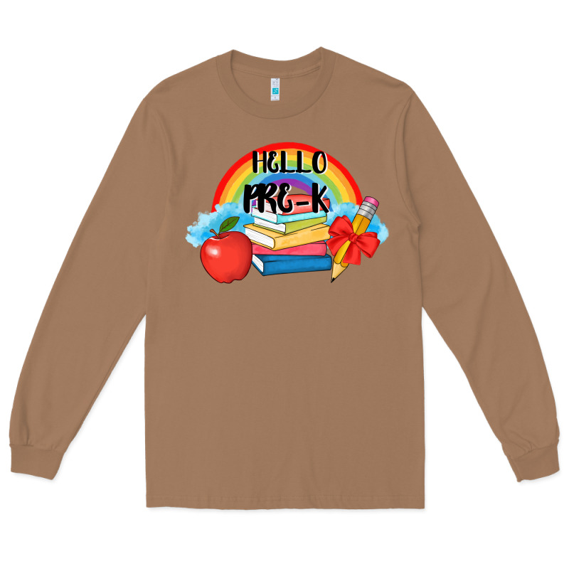 Back To School Hello Pre K Long Sleeve Tee by AdoDesignShop | Teevron