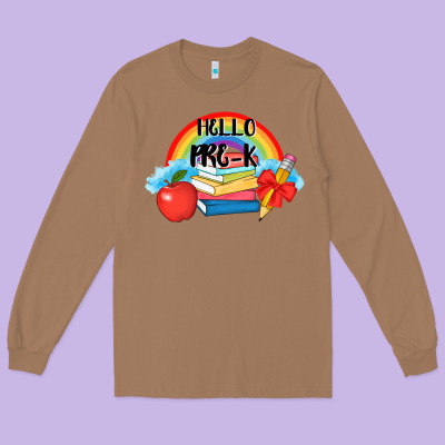 Back To School Hello Pre K Long Sleeve Tee Designed By Adodesignshop