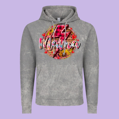 Mama Lighting Bolt Vintage Hoodie Designed By Racoondesign