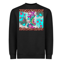 Black auntie leopard turquoise Heavyweight Sweatshirt - JahusDesignShop