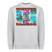 Heather Grey auntie leopard turquoise Heavyweight Sweatshirt - JahusDesignShop
