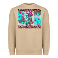 Auntie Leopard Turquoise Heavyweight Sweatshirt | Teevron