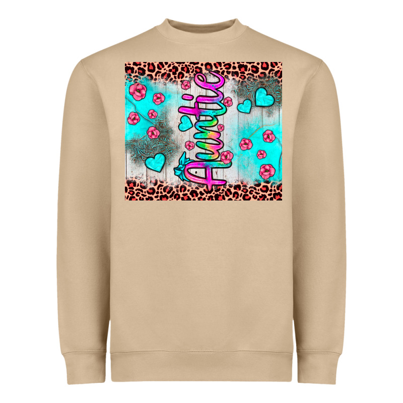 Auntie Leopard Turquoise Heavyweight Sweatshirt by JahusDesignShop | Teevron
