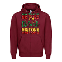 Burgundy i am black history Zipper Hoodie - MaliasSmallBusiness