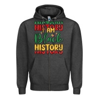 Charcoal Heather i am black history Zipper Hoodie - MaliasSmallBusiness