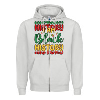 Dove Grey i am black history Zipper Hoodie - MaliasSmallBusiness