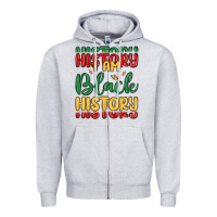 Heather Grey i am black history Zipper Hoodie - MaliasSmallBusiness