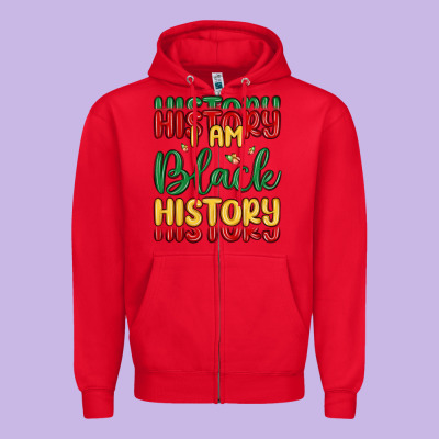 I Am Black History Zipper Hoodie Designed By Maliassmallbusiness