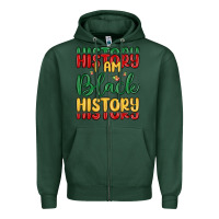 Sports Green i am black history Zipper Hoodie - MaliasSmallBusiness