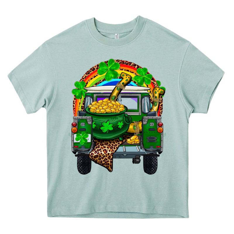 St Patricks Day Truck With Pot Of Gold Horseshoe A Heavy Core Tee by RanaPortraitStore | Teevron