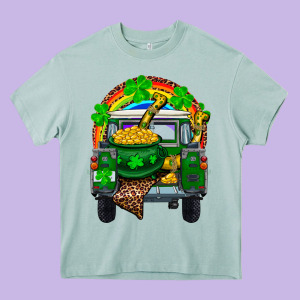 St Patricks Day Truck With Pot Of Gold Horseshoe A Heavy Core Tee Designed By Ranaportraitstore