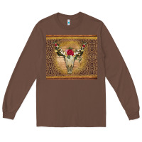 Chestnut bull skull flowers glitter and leopard Long Sleeve Tee - Artiststas