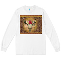 White bull skull flowers glitter and leopard Long Sleeve Tee - Artiststas