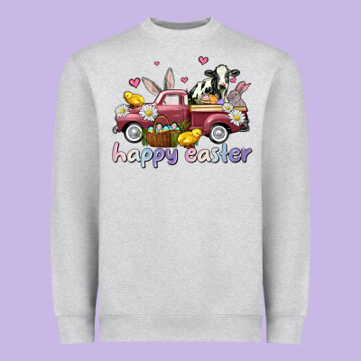 Happy Easter Trucks Heavyweight Sweatshirt Designed By Adodesignshop