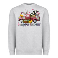 Heather Grey happy easter trucks Heavyweight Sweatshirt - AdoDesignShop
