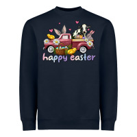 Navy happy easter trucks Heavyweight Sweatshirt - AdoDesignShop