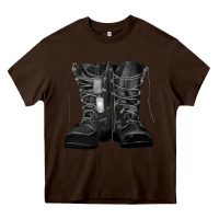 Chocolate Brown soldier boots Heavy Core Tee - RanaPortraitStore