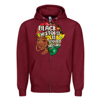 Burgundy black history is world history Zipper Hoodie - MaliasSmallBusiness