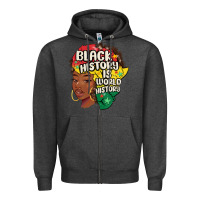 Charcoal Heather black history is world history Zipper Hoodie - MaliasSmallBusiness