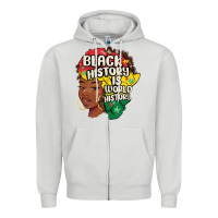 Dove Grey black history is world history Zipper Hoodie - MaliasSmallBusiness