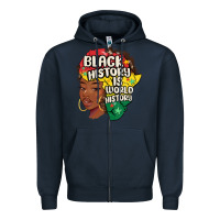 Navy black history is world history Zipper Hoodie - MaliasSmallBusiness