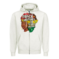 Oatmeal Heather black history is world history Zipper Hoodie - MaliasSmallBusiness