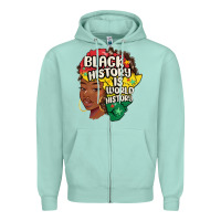 Seafoam black history is world history Zipper Hoodie - MaliasSmallBusiness