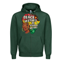 Sports Green black history is world history Zipper Hoodie - MaliasSmallBusiness