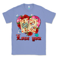 Colony Blue love you playing cards roses and pearls Classic Tee - AdoDesignShop