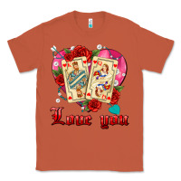 Copper love you playing cards roses and pearls Classic Tee - AdoDesignShop