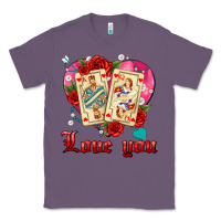 Lavender love you playing cards roses and pearls Classic Tee - AdoDesignShop