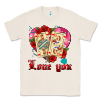 Natural love you playing cards roses and pearls Classic Tee - AdoDesignShop