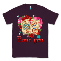 Plum love you playing cards roses and pearls Classic Tee - AdoDesignShop