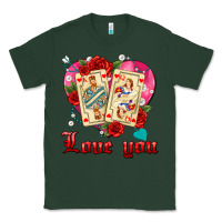 Sports Green love you playing cards roses and pearls Classic Tee - AdoDesignShop