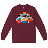 Burgundy Hello Pre School Long Sleeve Tee - AdoDesignShop