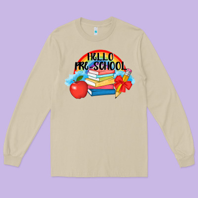 Hello Pre School Long Sleeve Tee Designed By Adodesignshop