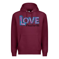 Burgundy Love Teacher Life Premium Hoodie - Bettercallsaul