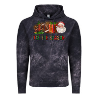 Cloud Black Tis The Season Christmas With Football And Santa Vintage Hoodie - FaDigitalArtStudio